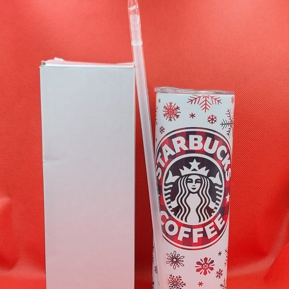 Starbucks Christmas - 20oz Skinny/Straight Tumbler with Lid, and Plastic Straw - Picture 5 of 6